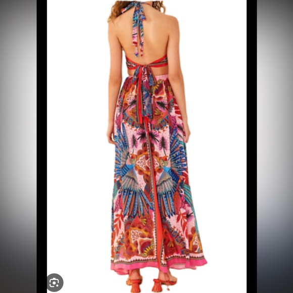 Farm Rio Macaw scarf maxi dress NWT size XL - Picture 5 of 8
